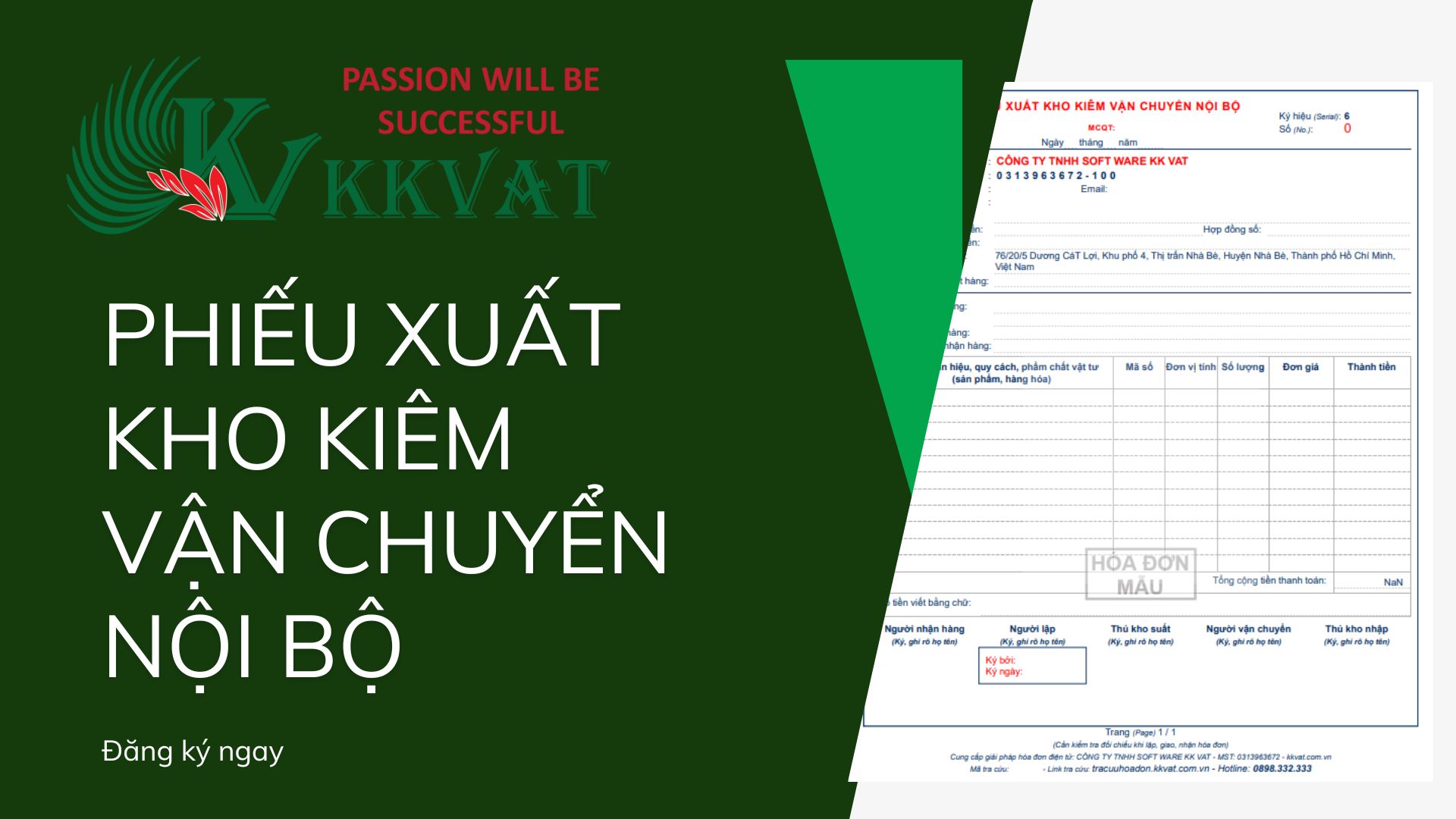 Mẫu phiếu xuất kho nội bộ